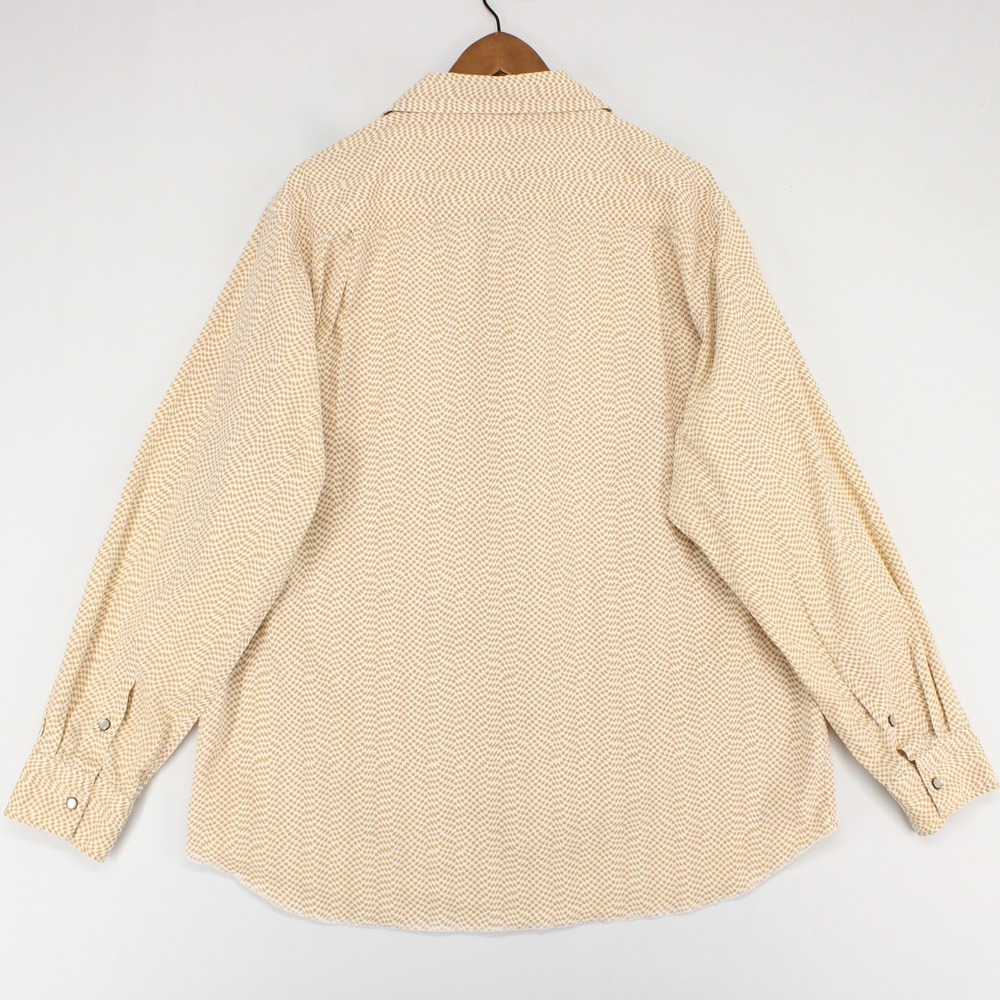 Fred And Howard Shirt Mens XXL Tan Geometric Long Sleeve Pearl Snap Western - Picture 2 of 6
